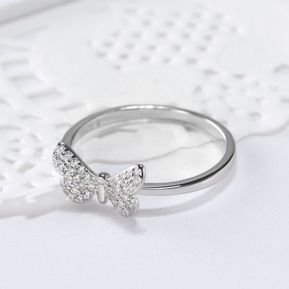 Sterling Silver CZ Butterfly Ring - HK Jewels