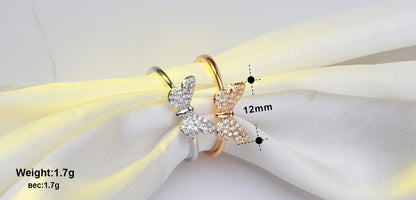Sterling Silver CZ Butterfly Ring - HK Jewels