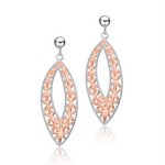 Sterling Silver Two-Tone Teardrop Earring - HK Jewels