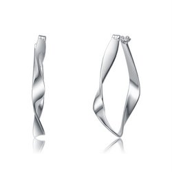 Sterling Silver Twisted Hoop Earrings - HK Jewels