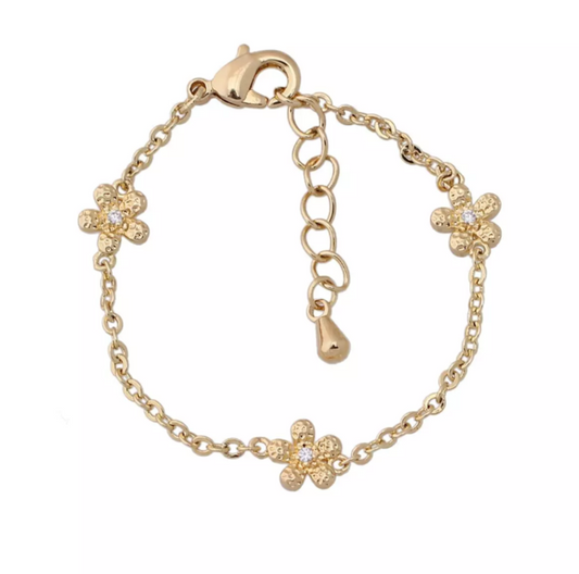 Hammered Flowers Kids Bracelet - HK Jewels