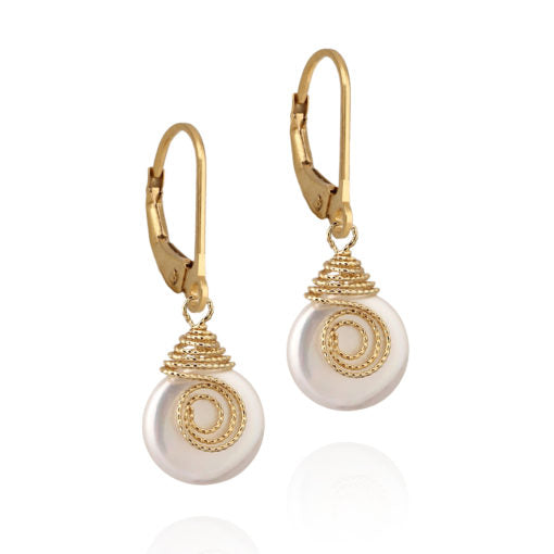 Swirl on Pearl Earring - HK Jewels