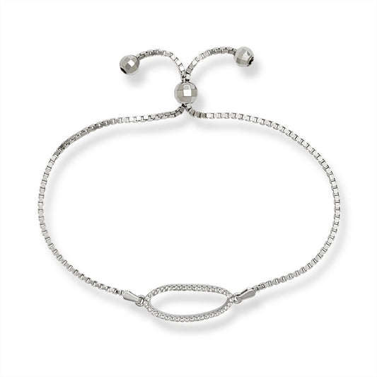 Sterling Silver Oval Bracelet - HK Jewels