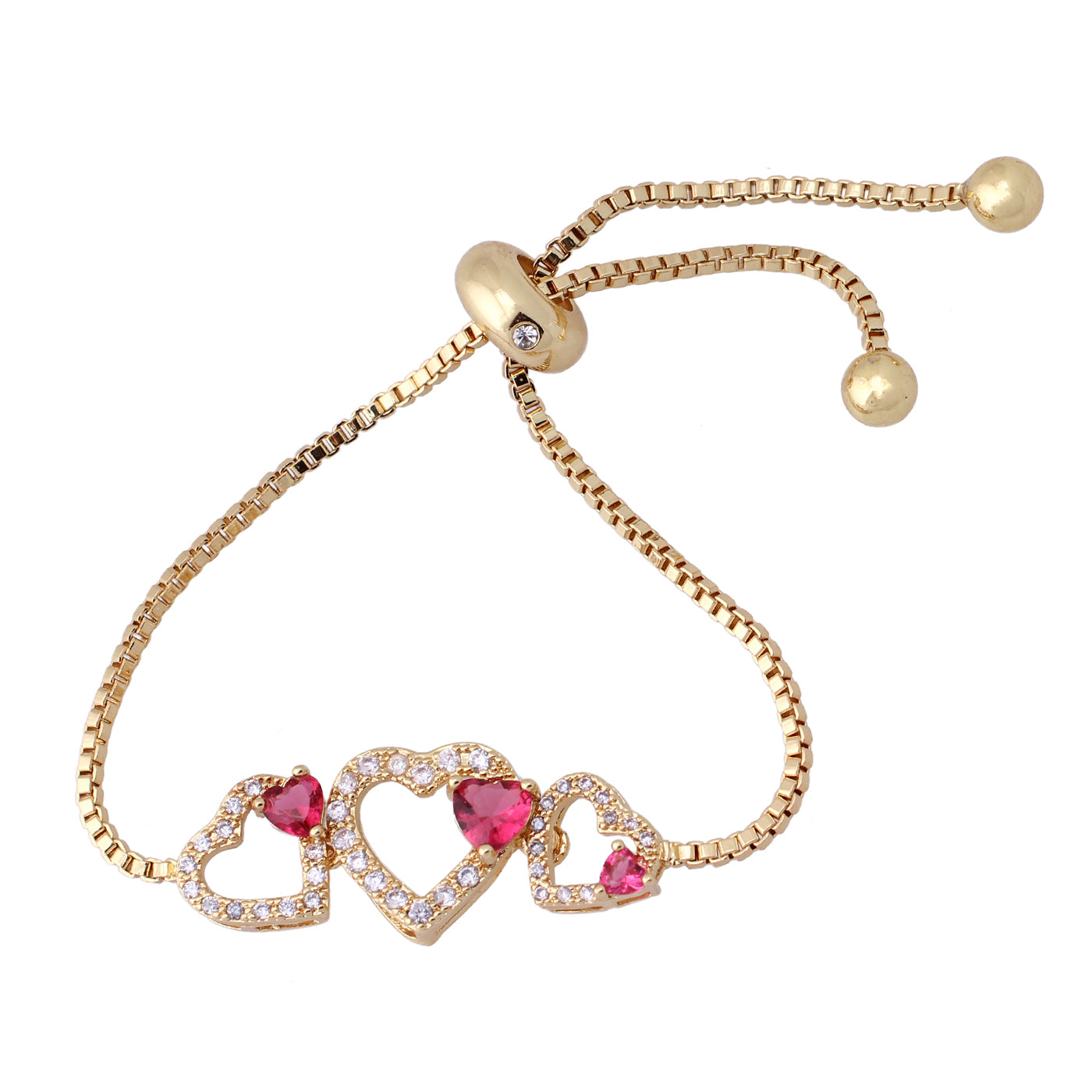 Heart Bolo Bracelet (Fuchsia) - HK Jewels