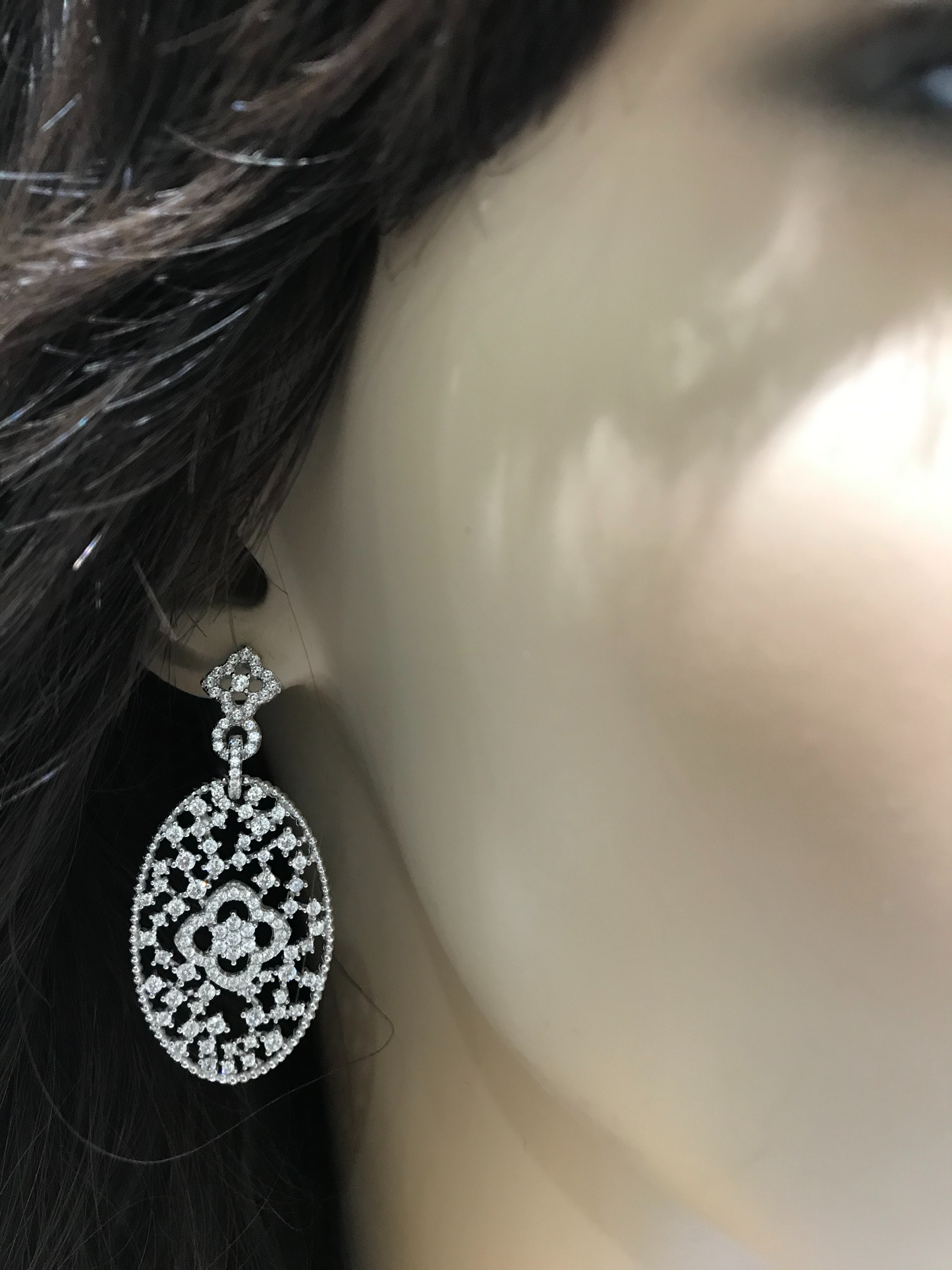 Sterling Silver Large Oval Earring - HK Jewels