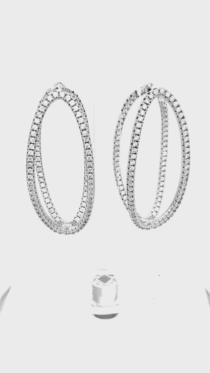 Sterling Silver Double Oval Earrings