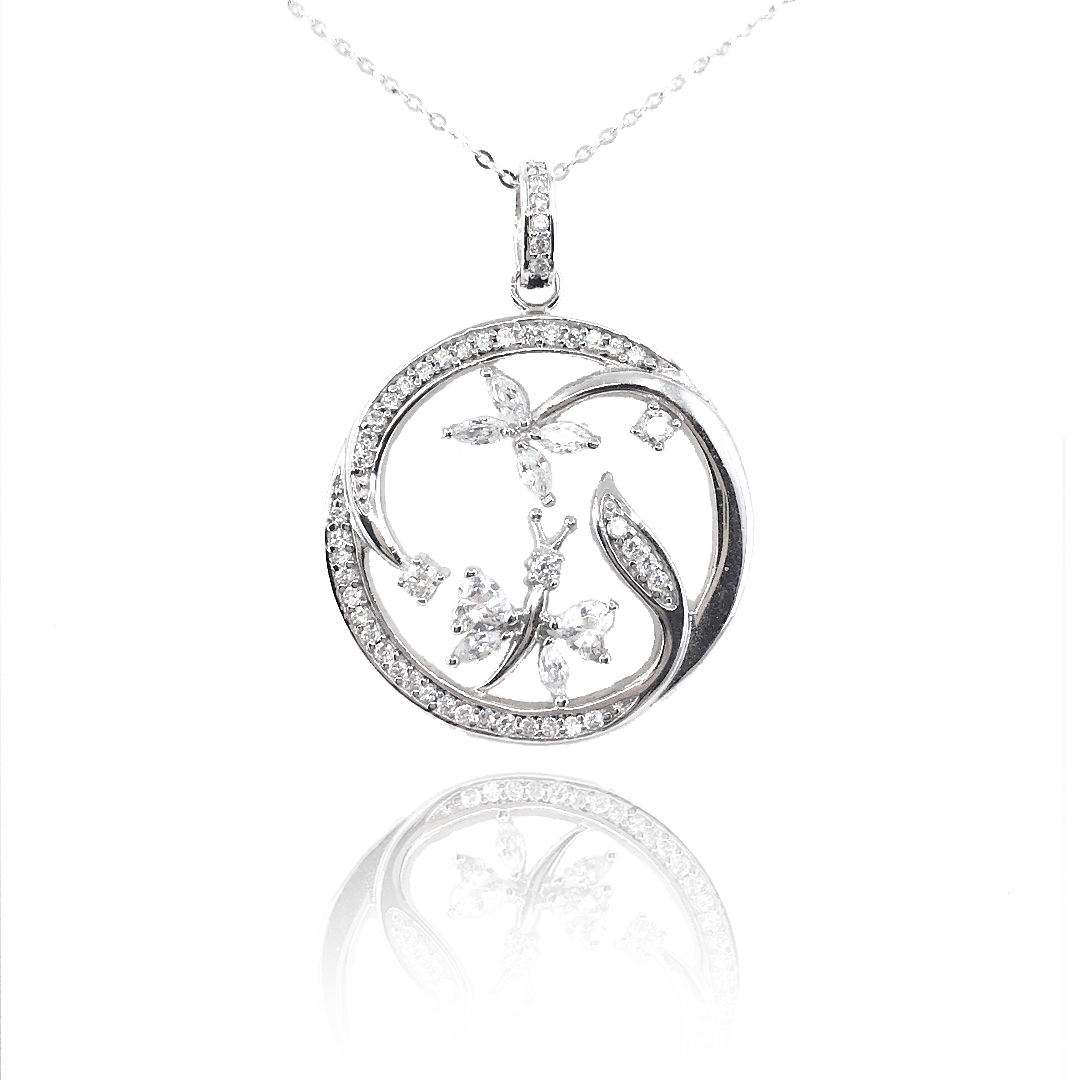 Sterling Silver Circle Pendant - HK Jewels