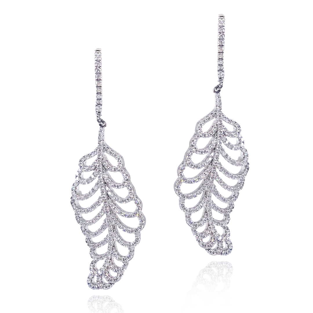 Sterling Silver Leaf Earrings - HK Jewels