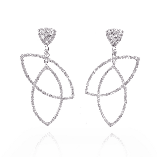 Sterling Silver Marquis-Shape Earrings - HK Jewels