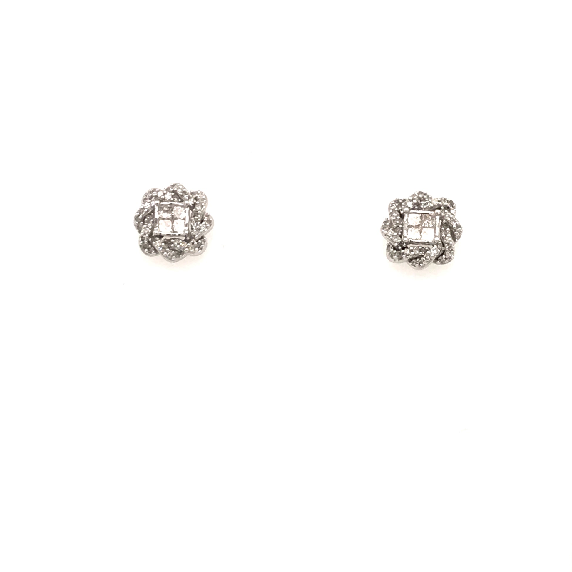 14k Diamond Flower Stud - HK Jewels