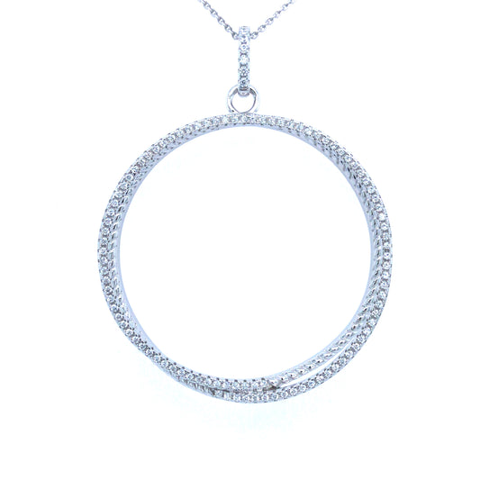 Sterling Silver Round CZ Pendant - HK Jewels