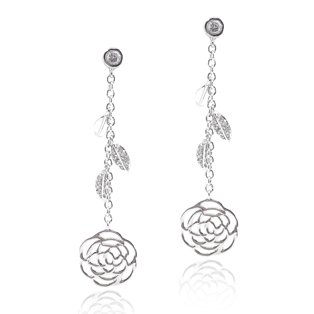 Sterling Silver Flower Earrings - HK Jewels