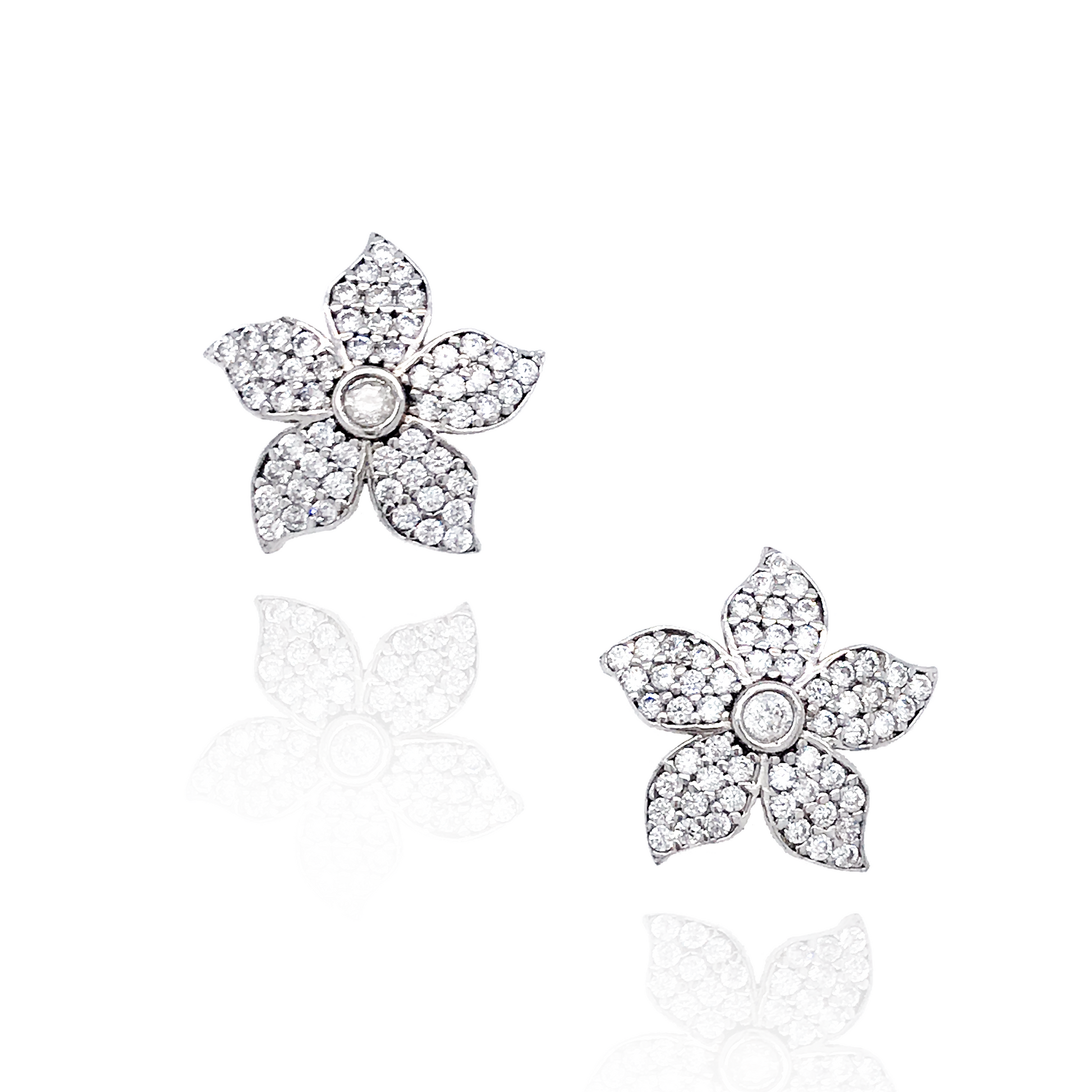 Sterling Silver Flower Stud - HK Jewels