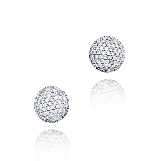 Sterling Silver Round Stud Earrings - HK Jewels