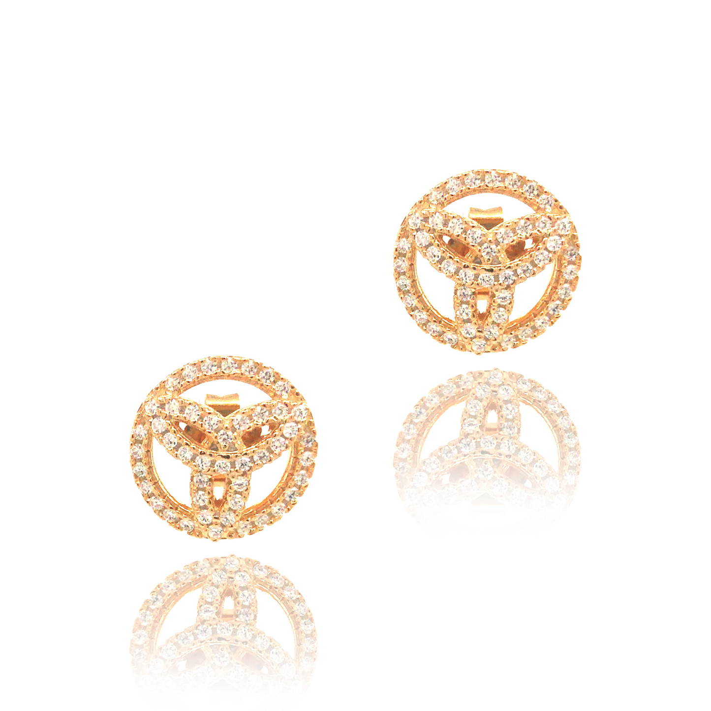 Gold Plated Sterling Silver Circle Studs - HK Jewels