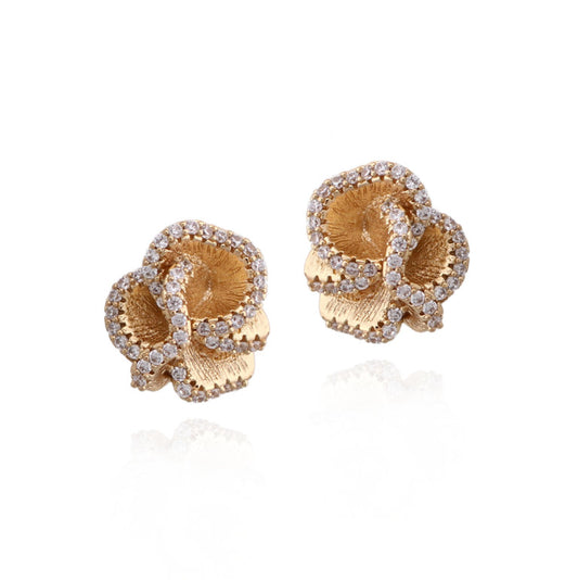 Surgical Steel Matte Ruffle Stud Earrings - HK Jewels