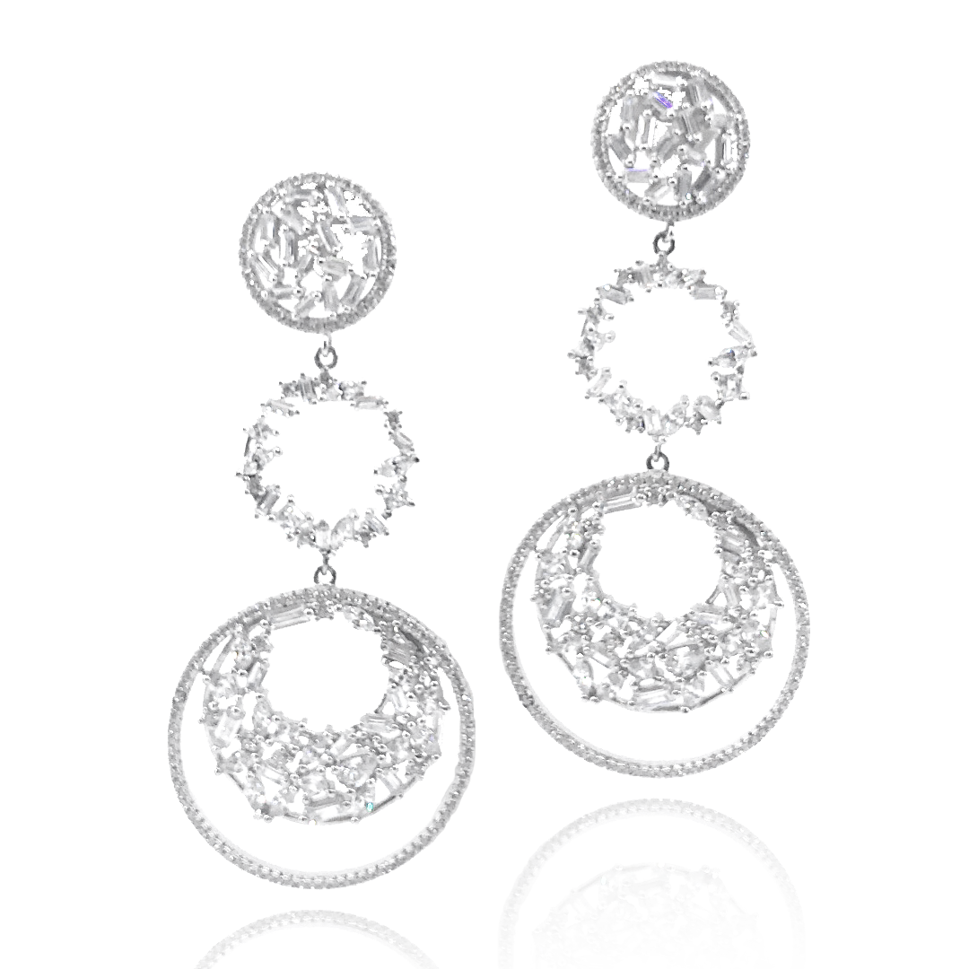Sterling Silver Large Circles Earrings - HK Jewels