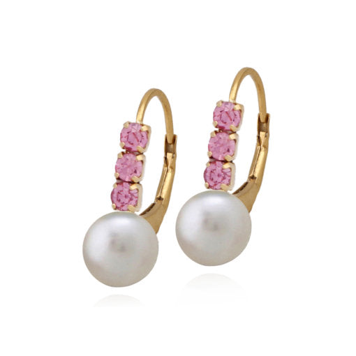 Gold Plated Surgical Steel Pearl Earrings - HK Jewels
