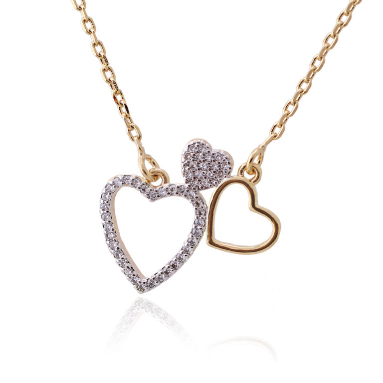 Small Triple Heart Pendant - HK Jewels