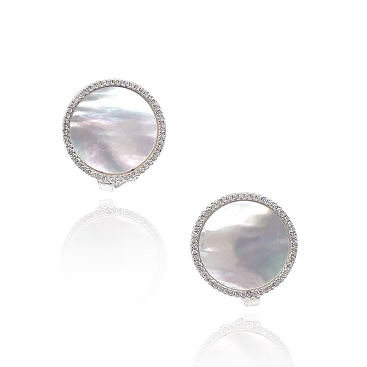 Sterling Silver Mother of Pearl Earrings - HK Jewels