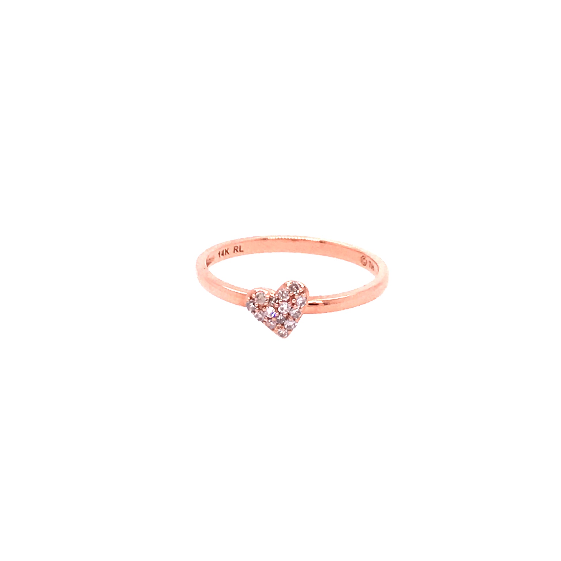 14K Rose Gold Heart Ring - HK Jewels
