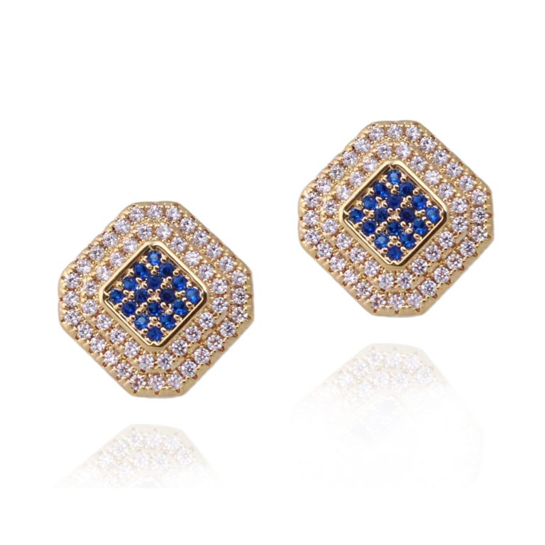 Gold Plated Surgical Steel Diamond Shape Studs - HK Jewels