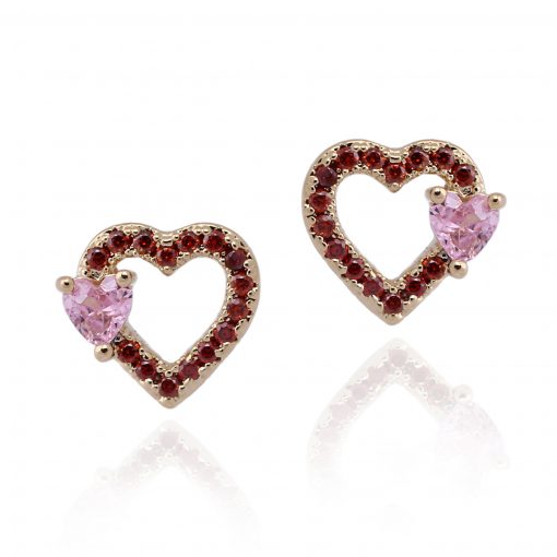 Surgical Steel Small Outline CZ Heart Studs - HK Jewels