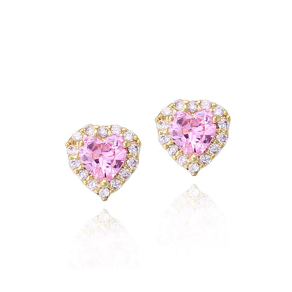 Surgical Steel Tiny CZ Heart Stud Earrings - HK Jewels