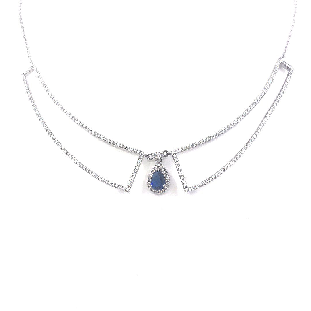 Sterling Silver Collar Necklace - HK Jewels