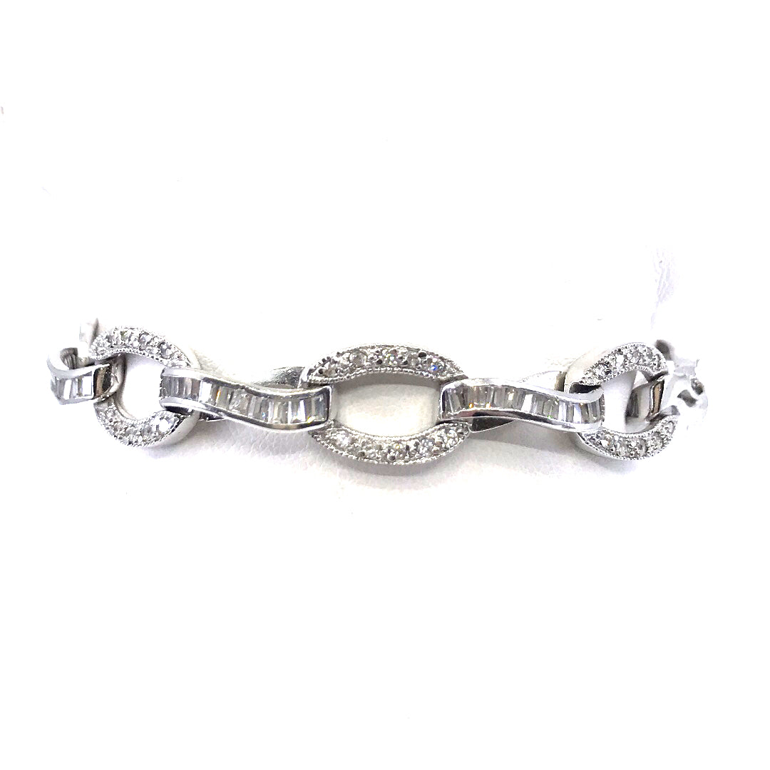 Sterling Silver Oval Bracelet - HK Jewels