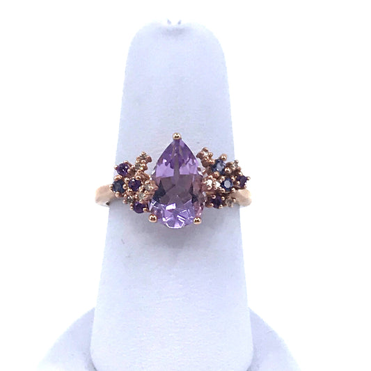 Rose Gold Amethyst Ring - HK Jewels