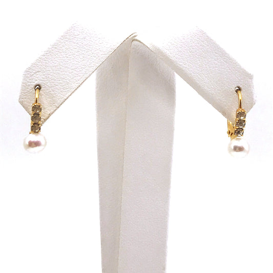 Gold Plated Surgical Steel Pearl Earrings - HK Jewels