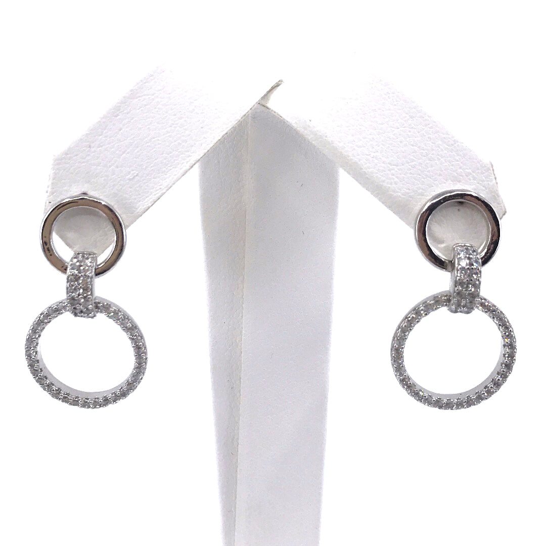 Sterling Silver Double Circle Earrings - HK Jewels