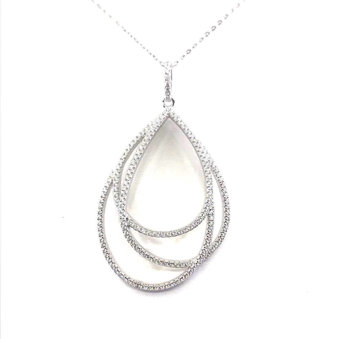 Sterling Silver Teardrop Pendant - HK Jewels