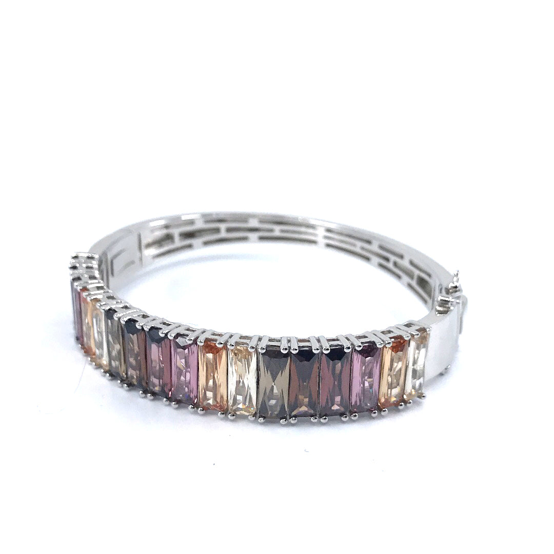 Sterling Silver Multicolored Bangle - HK Jewels