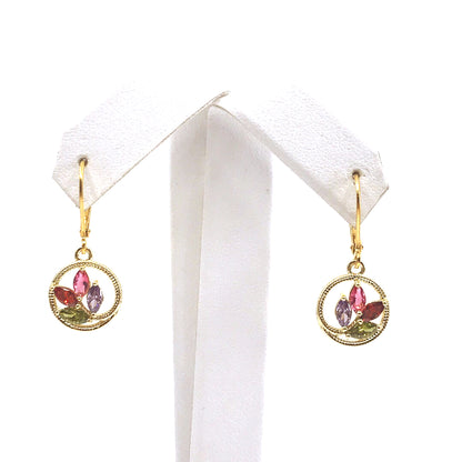 Surgical Steel Circle Leaf Earrings - HK Jewels