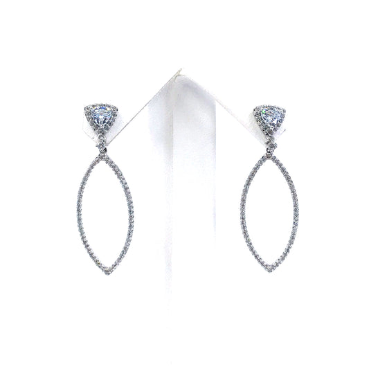 Sterling Silver Marquis Earrings - HK Jewels