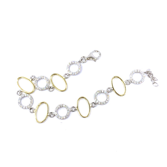 Sterling Silver Oval Bracelet - HK Jewels