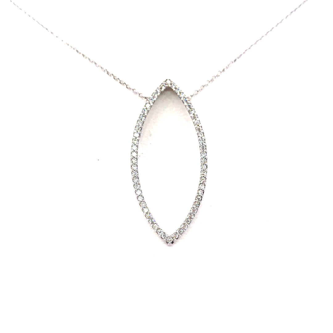 Sterling Silver Marquis Necklace - HK Jewels