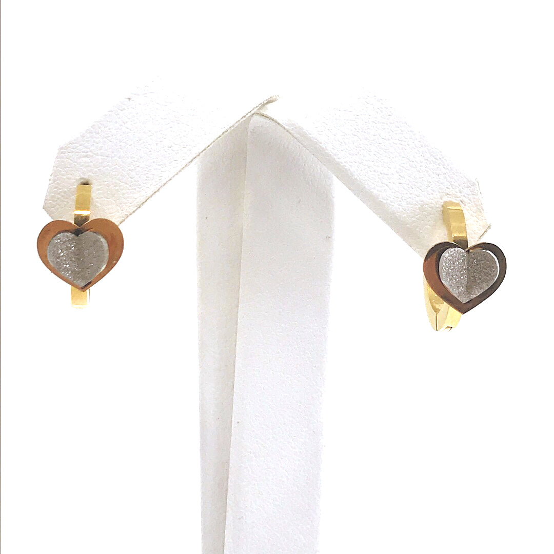 Surgical Steel Heart Huggie Earrings - HK Jewels