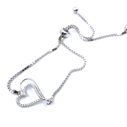 Sterling Silver Heart Bracelet - HK Jewels