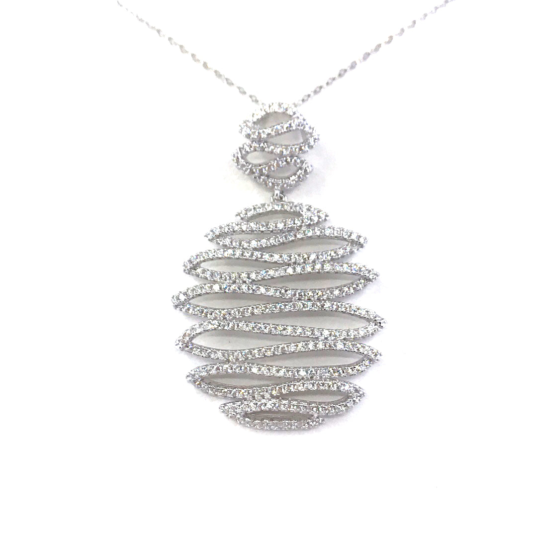 Sterling Silver Squiggle Pendant - HK Jewels