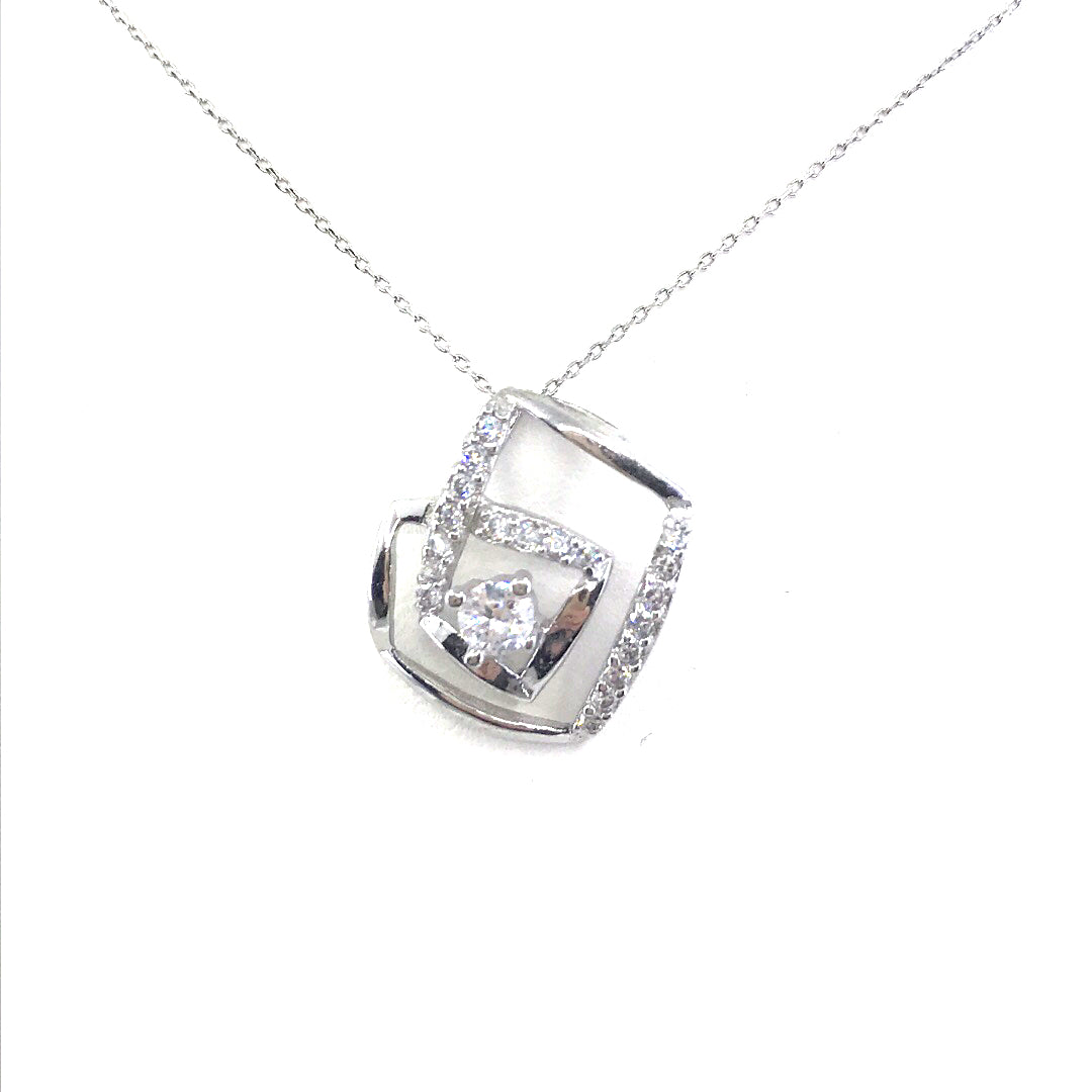 Sterling Silver Geometric Pendant - HK Jewels