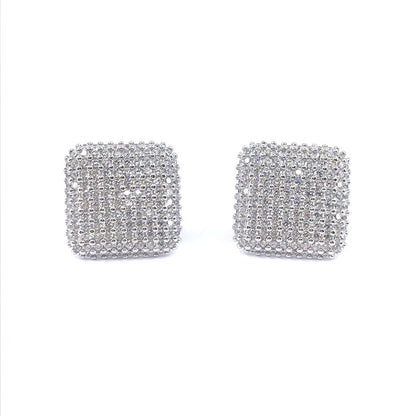 Sterling Silver Rounded Corners Square Cufflinks - HK Jewels