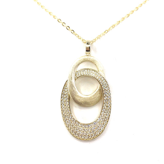 Sterling Silver Oval Pendant - HK Jewels