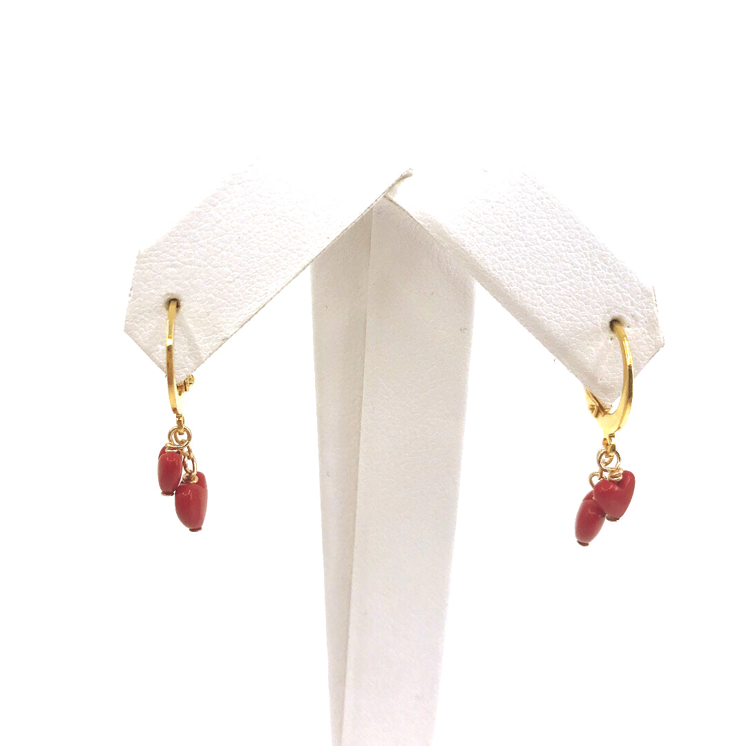 Surgical Steel Red Heart Earrings - HK Jewels