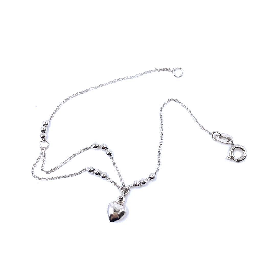 Sterling Silver Heart Bracelet - HK Jewels