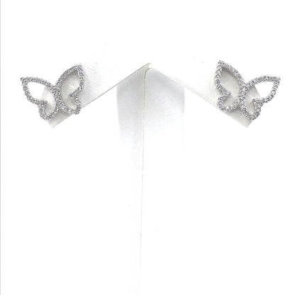 Sterling Silver Butterfly Stud Earrings - HK Jewels
