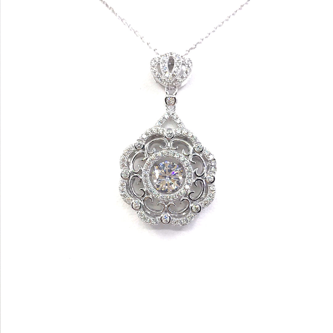 Sterling Silver Flower Pendant - HK Jewels
