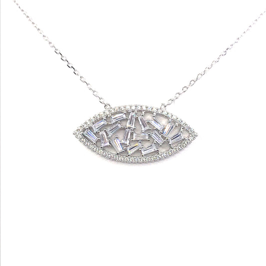 Sterling Silver Marquis Necklace - HK Jewels